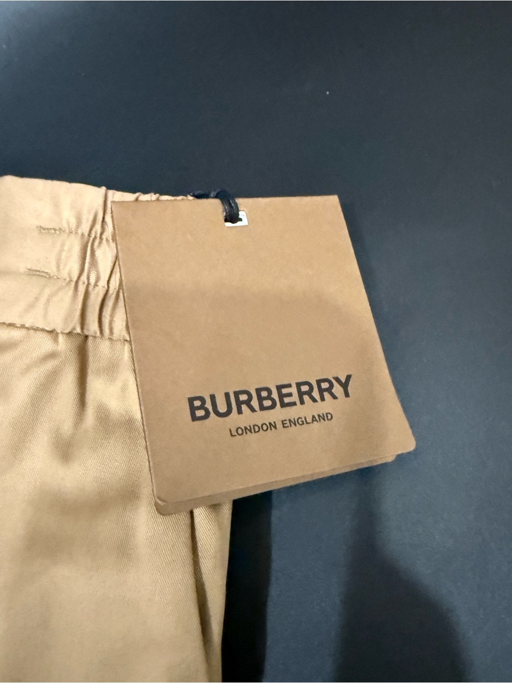 BURBERRY Boy's Romeo Embroidered Logo Khaki Tan Chino Boy’s Shorts Size 12M - Picture 8 of 15
